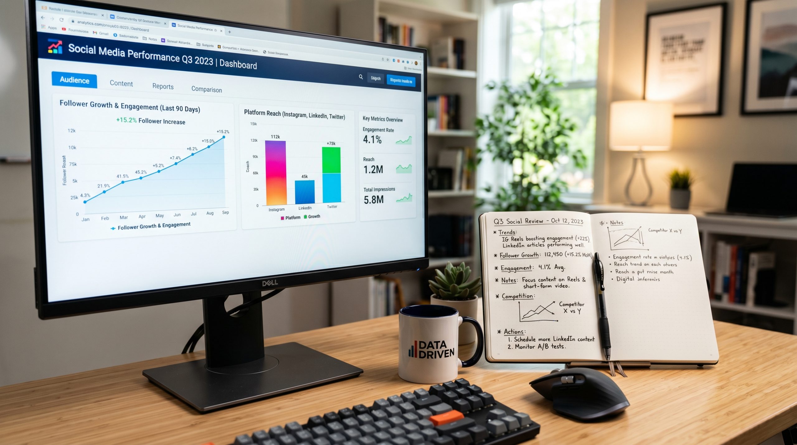 Informes de analítica en Metricool para medir resultados y comparar el rendimiento entre redes
