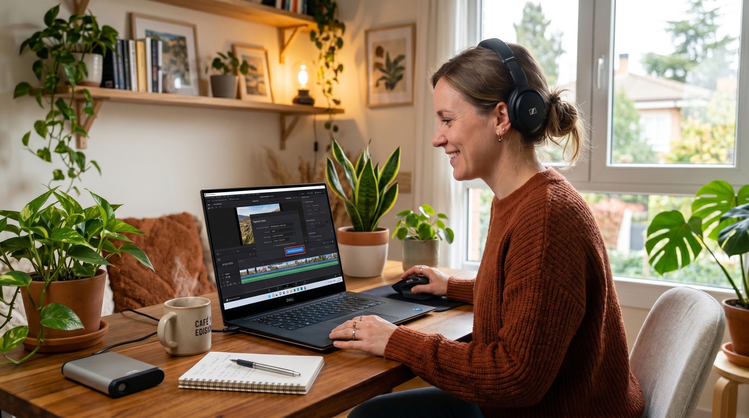 Usuario terminando de editar y exportar un vídeo con Clipchamp en Windows de forma sencilla