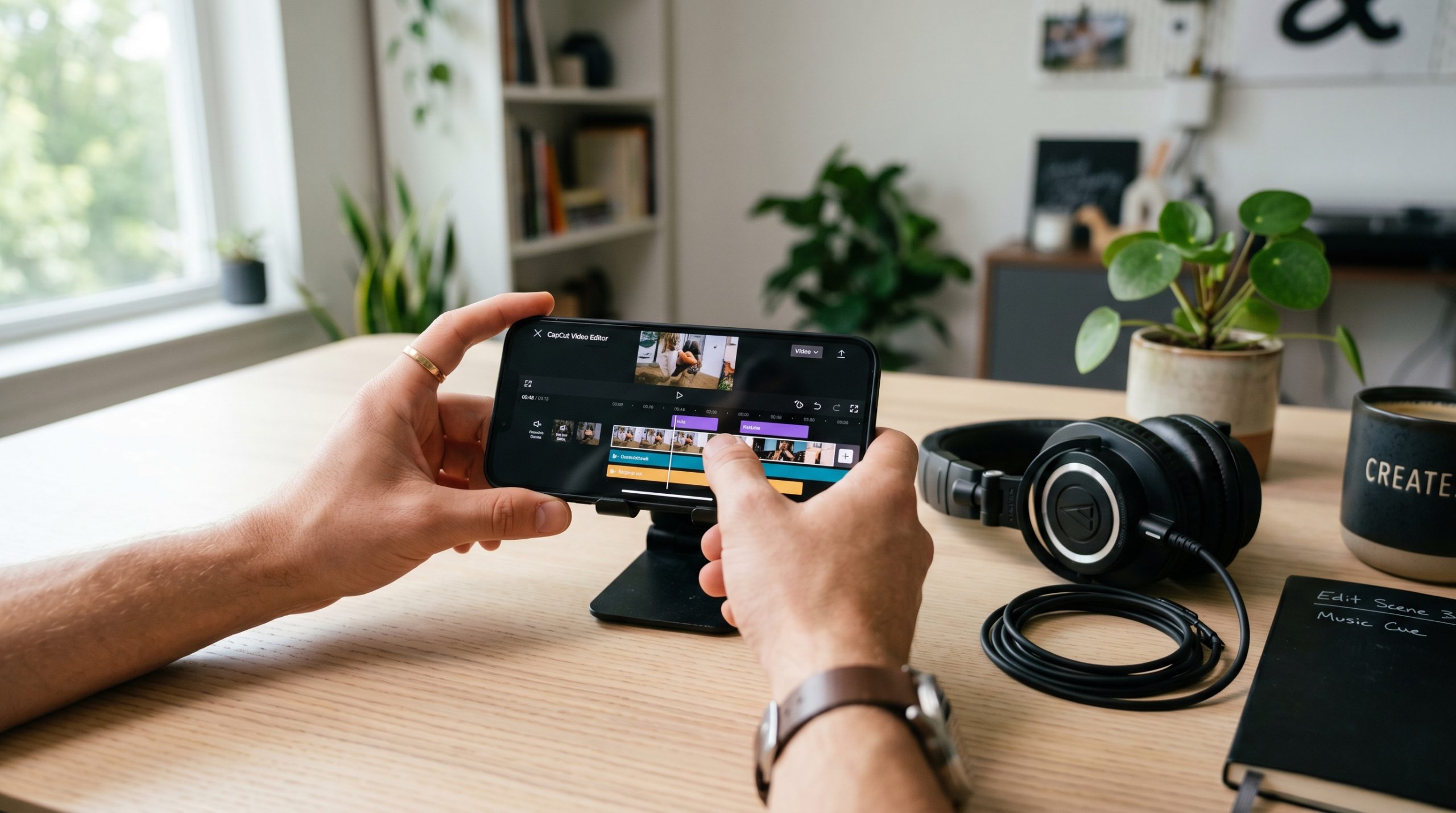 Persona aprendiendo qué es CapCut y cómo usarlo para editar vídeo desde el móvil