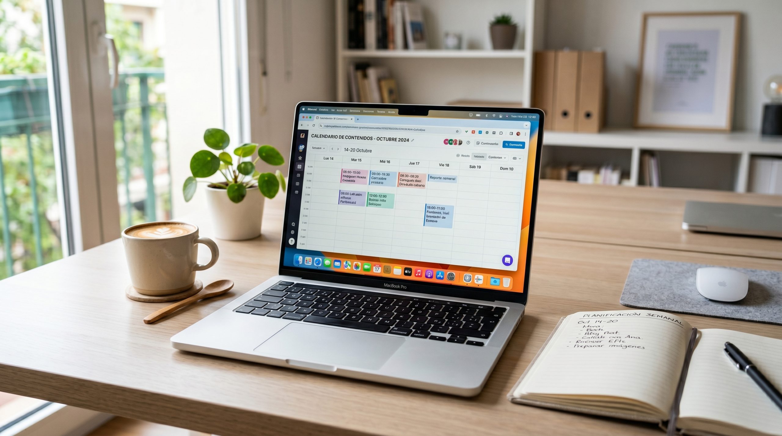 Calendario de programación en Hootsuite para planificar publicaciones en varias redes a la vez