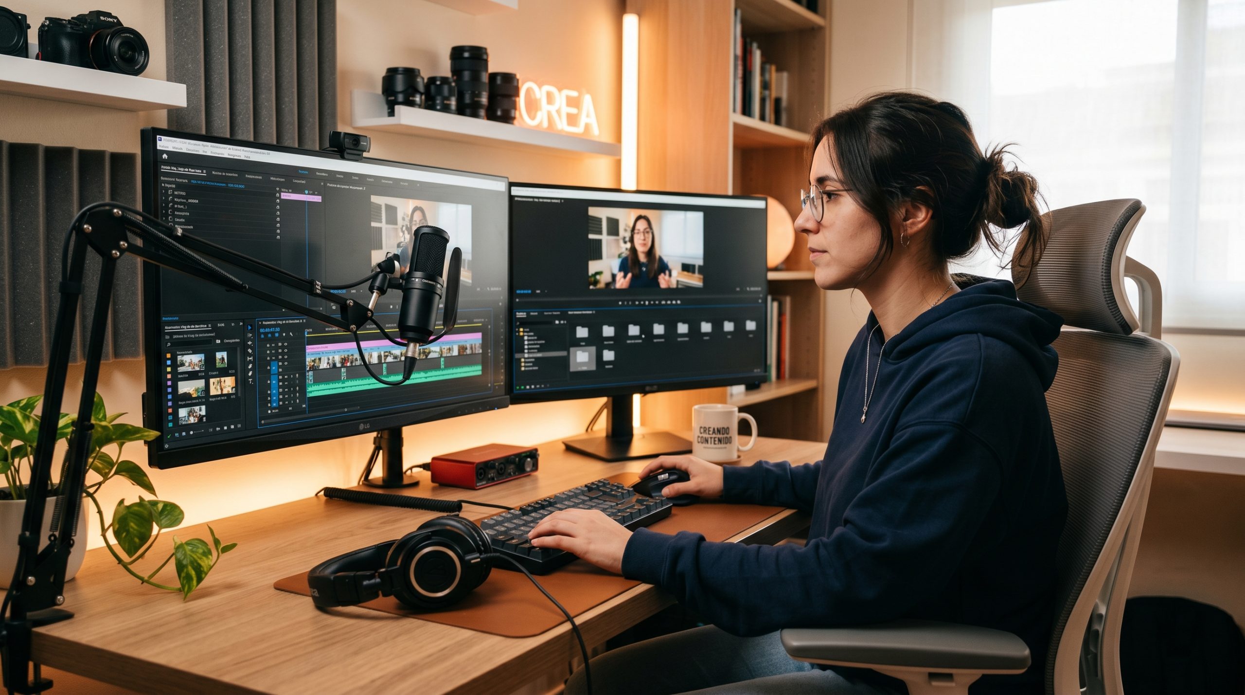 Creador eligiendo el mejor editor de vídeo para YouTube para producir su contenido