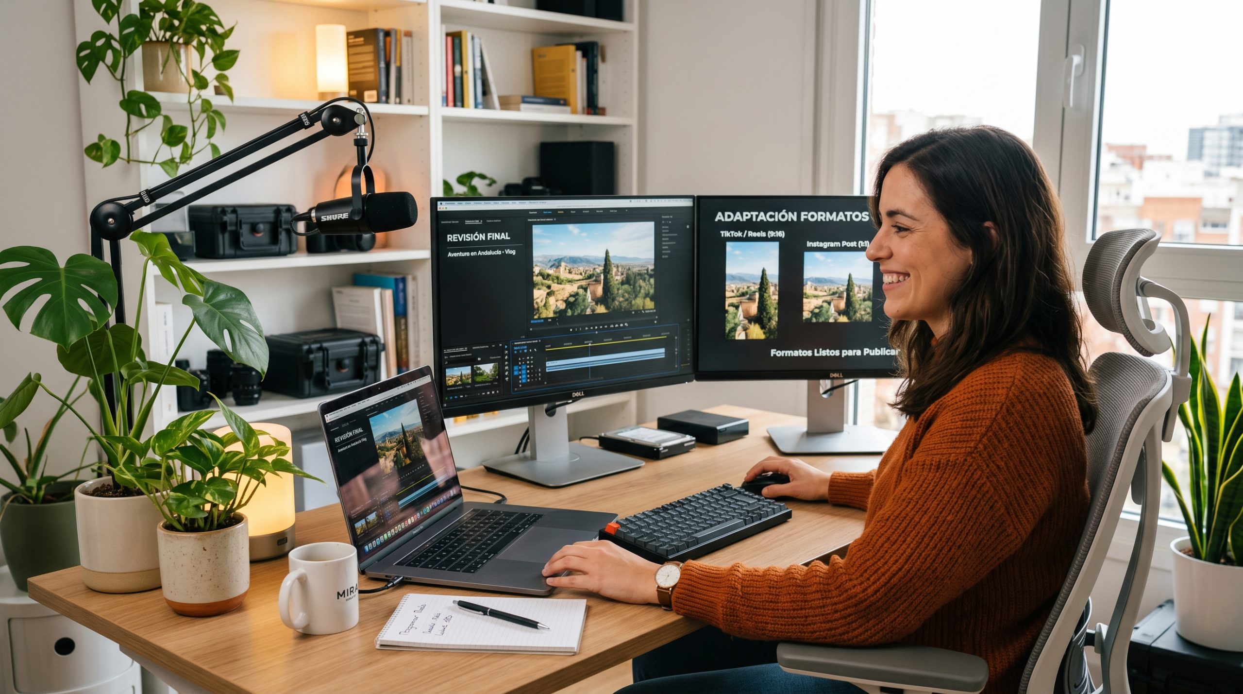 Creador con sus vídeos correctamente adaptados a las medidas de cada red social
