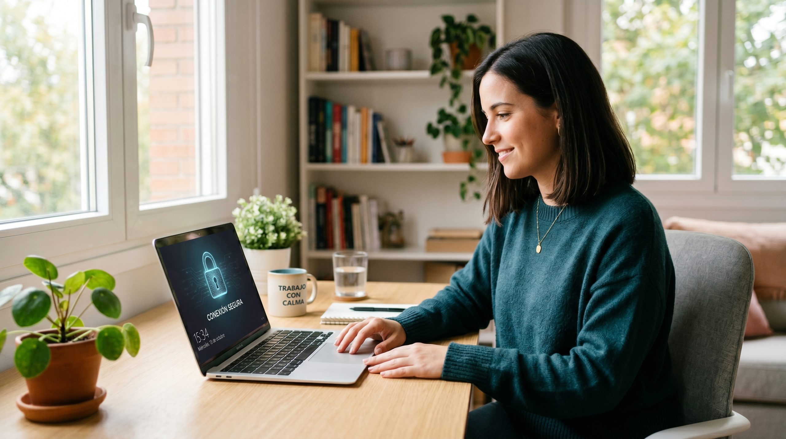 Usuario con sus dispositivos protegidos tras elegir el mejor antivirus de la comparativa