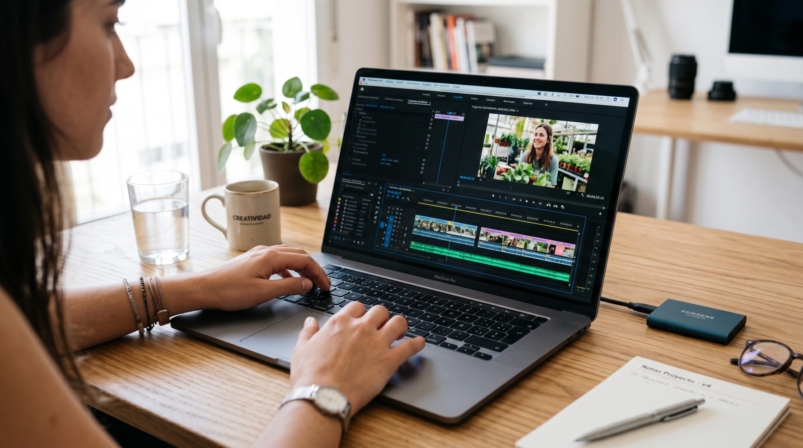 Edición de un vídeo cortando y ordenando los clips para darle ritmo antes de exportarlo