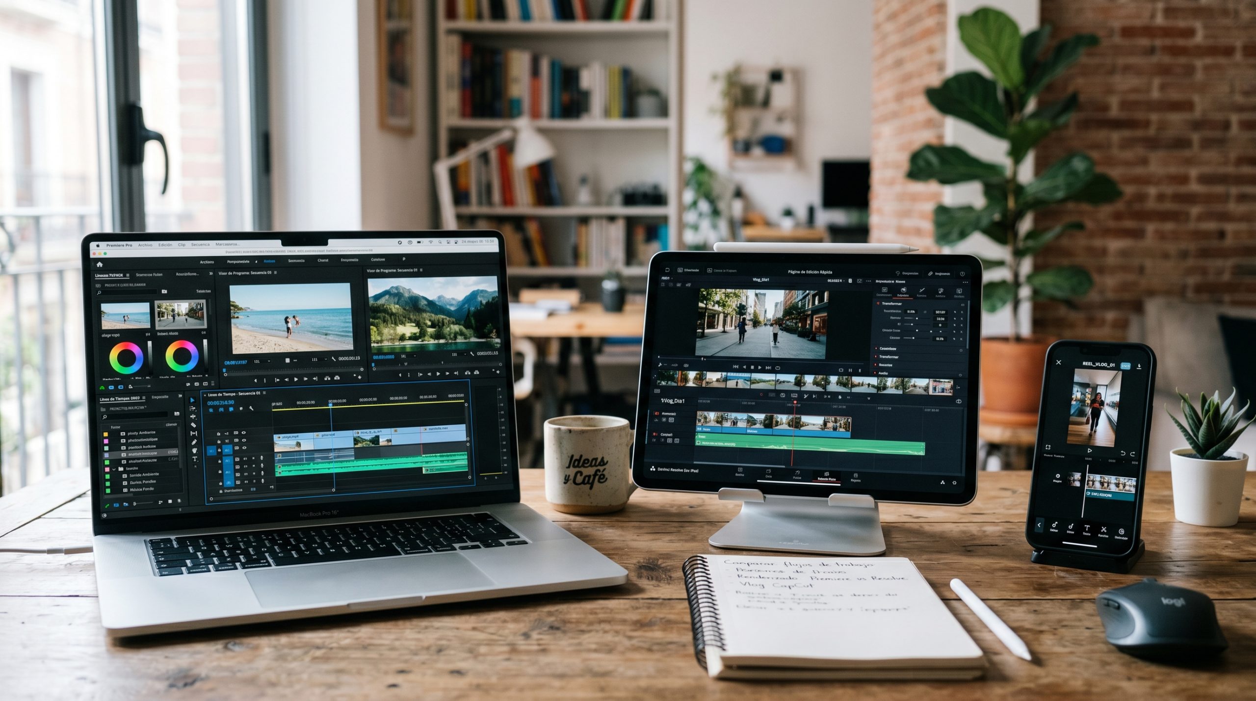 Comparativa de editores de vídeo para YouTube en distintos dispositivos según el nivel del creador