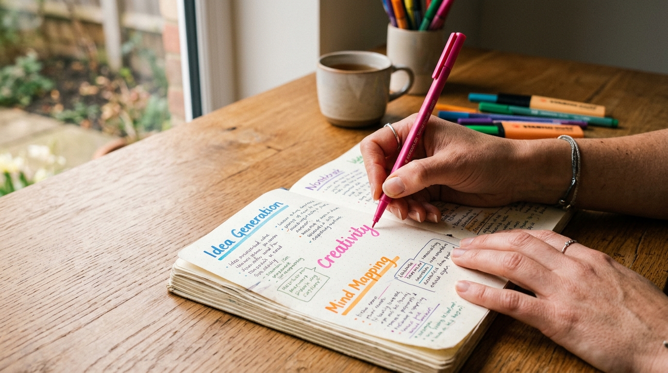Planificar un calendario de contenidos a mano en un cuaderno