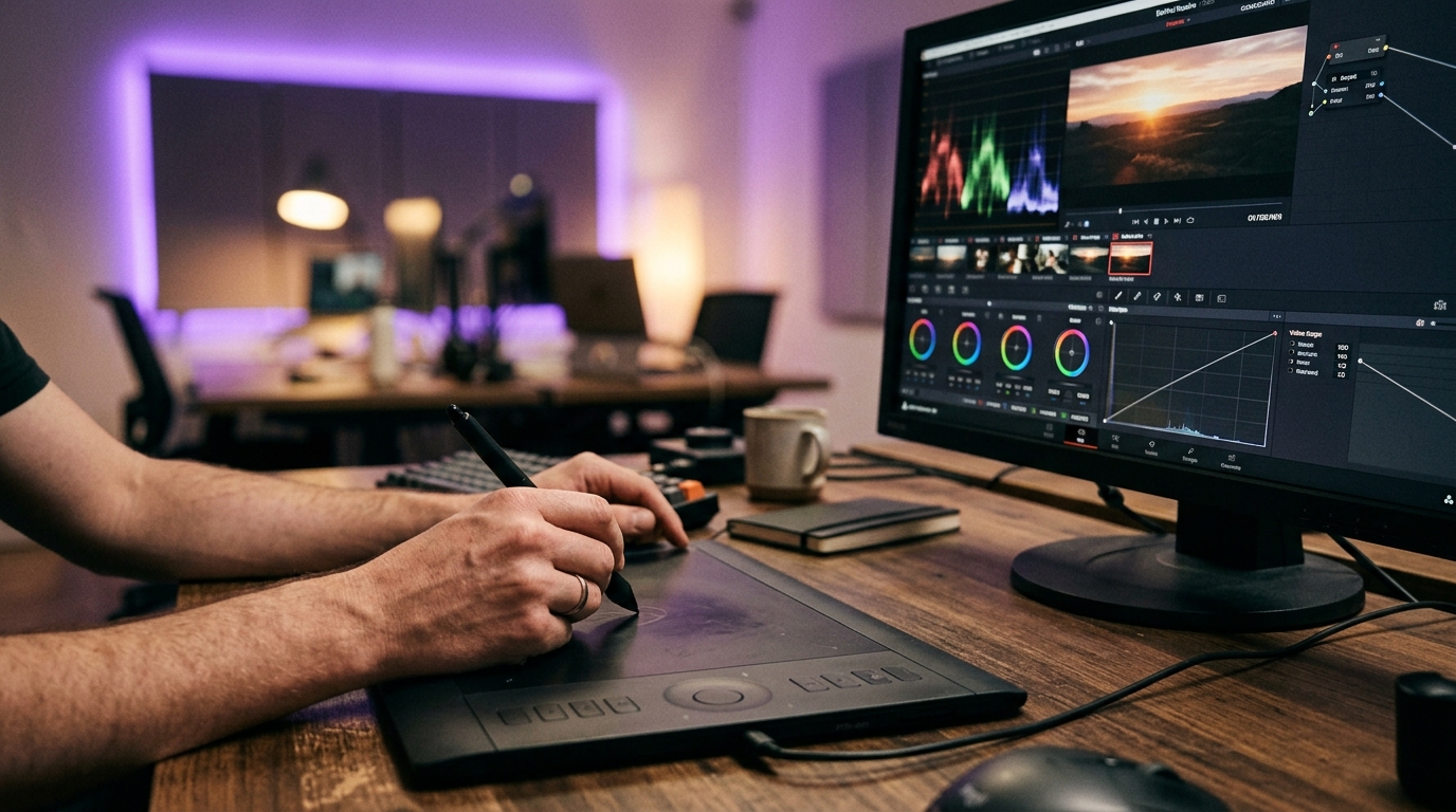 Etalonaje con tableta gráfica en DaVinci Resolve para principiantes