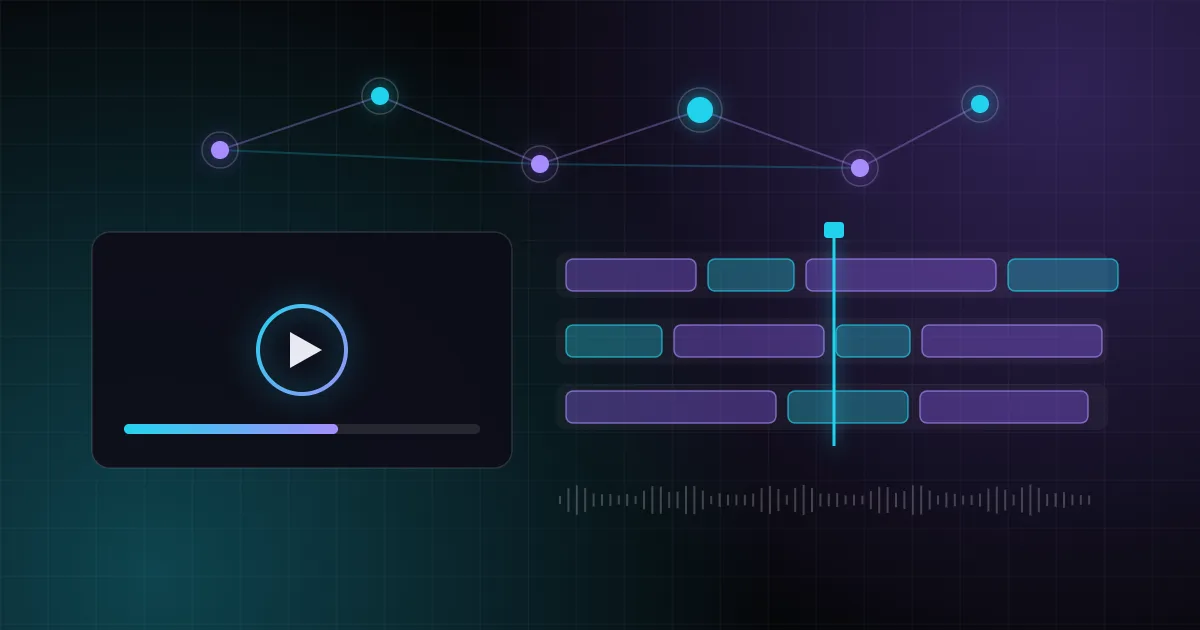 Línea de tiempo de edición de vídeo conectada a una red de publicaciones
